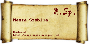 Mesza Szabina névjegykártya